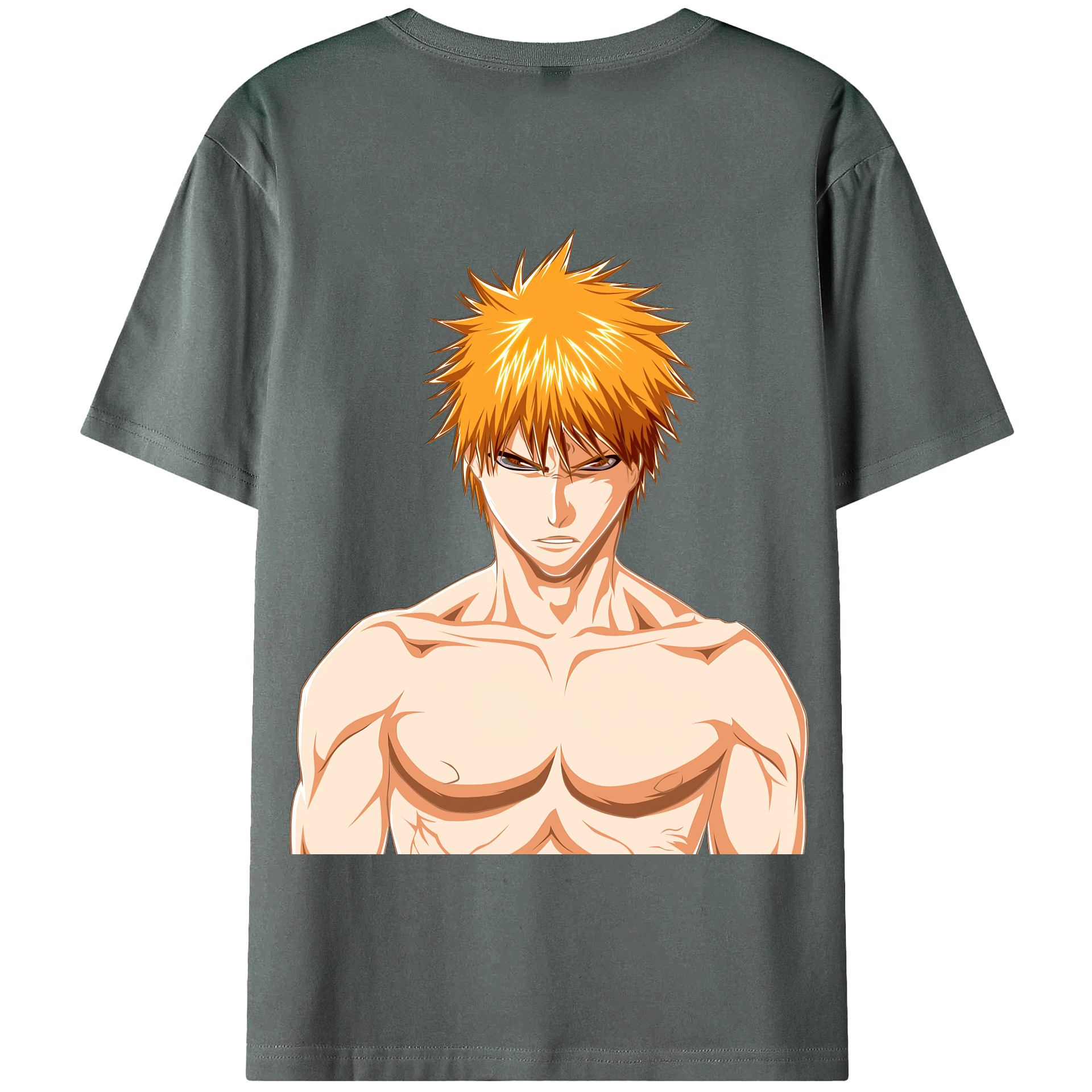 （画像用） ブリーチ 黒崎一護（くろさき いちご）BLEACH Kurosaki Ichigo 綿100％半袖Tシャツ（背面プリント）